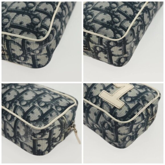Christian Dior Trotter Canvas Pouch PVC Navy Silver Auth bs28793 - Picture 14 of 16